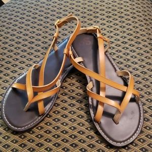 SO flat strappy sandals, size 8.5